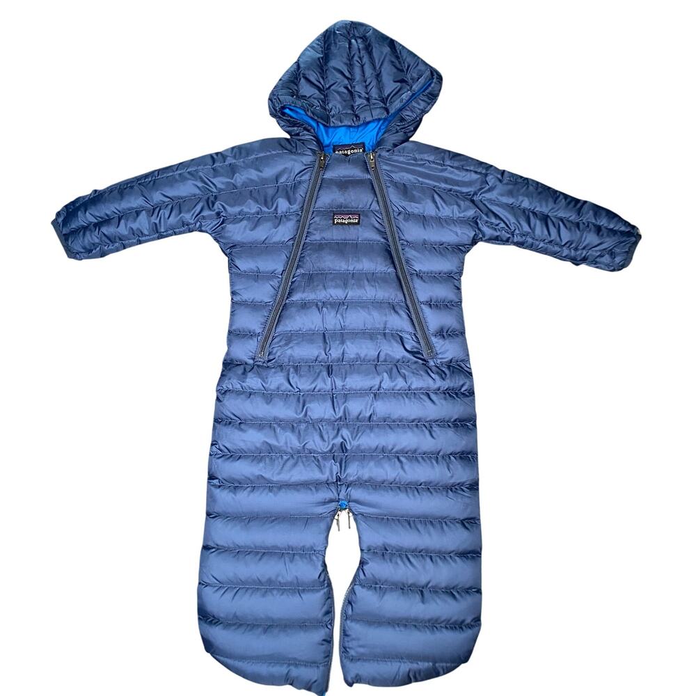 Patagonia Snow Suit Boy Sz 6 Mo Blue Down Puffer